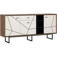 Modern Display Unit white High gloss Storage Cabinet Furniture geometric Design