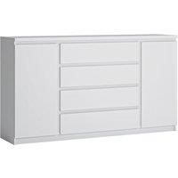 Fribo 2 Door 4 Drawer Wide Sideboard In White