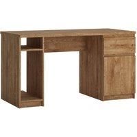 Fribo 1-Door 1-Drawer Twin Pedestal Desk - Oak