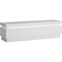 Lyon 2 Drawer TV Cabinet (Including Led Lighting) In White And High Gloss