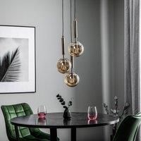 Euluna Volda Picolo pendant light 3-bulb black/gold round