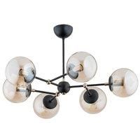 Alfa Itoris ceiling light, 6-bulb, black/gold
