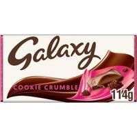 Galaxy Cookie Crumble & Milk Chocolate Block Bar Vegetarian 114g