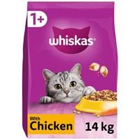 4x  Whiskas 1+ Cat Food for Adult cats with Chicken,  4 x 390g)
