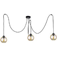 Keter Lighting 3 - Light Cluster Globe Pendant Black 16cm H X 14cm W X 14cm D
