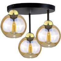 Keter Lighting 3-Light 30cm Semi Flush Mount Black/Gold 35cm H X 30cm W X 30cm D