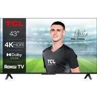 TCL 43RP630K Roku TV Smart 4K Ultra HD HDR LED TV, Black