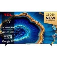 TCL 98C805K 98-inch QLED Mini LED, 4K HDR Premium 1300nits, Smart TV Powered by Google TV (Dolby Vision & Atmos, Onkyo 2.0 sound system£, 144Hz Motion Clarity Pro, Hands-Free Voice Control)