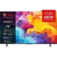 TCL 75V6BK 75-inch 4K Ultra HD, HDR TV, Smart TV Powered by Android TV (Dolby Audio, Voice Control, Compatible with Google Assistant)