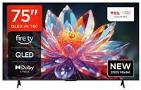 TCL 75T6C-UK 75” QLED 4K HDR TV, Fire TV (Smart TV with Dolby Vision & Atmos, HDR10+, Press & Ask Alexa, 2025 New Model)