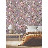 Rasch Maya Floral Wallpaper Tropical Orchids Exotic Flowers Lilac/Multi Colourful 283661