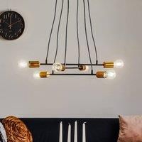 EMIBIG LIGHTING Bravo hanging light 6-bulb, copper details, black