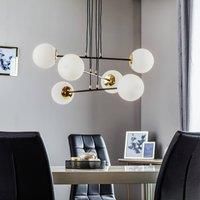 EMIBIG LIGHTING Ognis 6 hanging light, six-bulb, black/gold