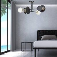 EMIBIG LIGHTING Minerva ceiling light, clear/opal glass, four-bulb