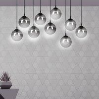 EMIBIG LIGHTING Glassy hanging light 9-bulb linear black glass