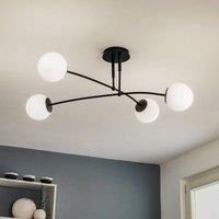 Euluna Pregos 4 ceiling light in black, 4-bulb