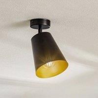 Euluna Prism downlight, one-bulb, black/gold
