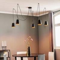 EMIBIG LIGHTING Link hanging light, 5 individual lampshades, black