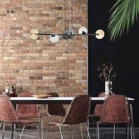 EMIBIG LIGHTING Glassy 6-bulb hanging light, graphite/amber/clear