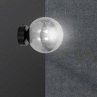 Glassy wall light one-bulb black, graphite glass