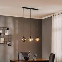 EMIBIG LIGHTING Glassy hanging 3-bulb straight graphite/amber