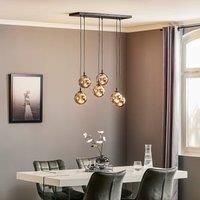 EMIBIG LIGHTING Glassy hanging light 6-bulb straight graphite