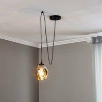 Starla pendant decentralised 1-bulb graphite glass