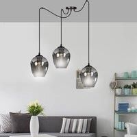 Euluna Starla pendant lamp decentralised 3-bulb, graphite
