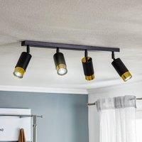 EMIBIG LIGHTING Kumo ceiling spotlight black/gold four-bulb