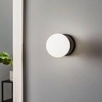 Euluna Kiba wall lamp, black/gold, glass globe lampshade