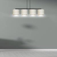 Euluna Jari hanging light fabric 4-bulb long white/gold