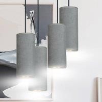 EMIBIG LIGHTING Joni textile pendant light 4-bulb round grey-gold