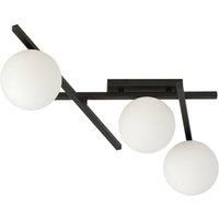 EMIBIG LIGHTING Smart ceiling lamp, black/opal, 3-bulb
