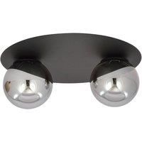 EMIBIG LIGHTING Solar ceiling lamp, black/graphite, two-bulb