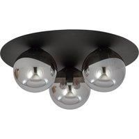 EMIBIG LIGHTING Solar ceiling lamp, black/graphite, three-bulb