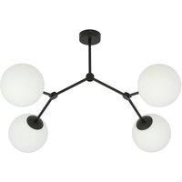 EMIBIG LIGHTING Space ceiling light, four-bulb, black/opal