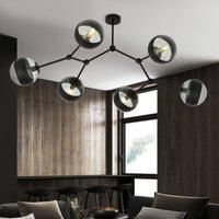EMIBIG LIGHTING Nova ceiling light, black/clear, 6-bulb