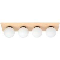 EMIBIG LIGHTING Kenzo ceiling light, angular, brown/white, 4-bulb