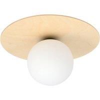 EMIBIG LIGHTING Kenzo ceiling light, round, brown/white, 1-bulb