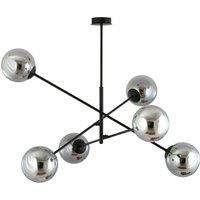EMIBIG LIGHTING Linear ceiling light, black/graphite, six-bulb
