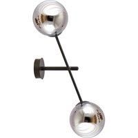EMIBIG LIGHTING Linear wall lamp, black/graphite, two-bulb