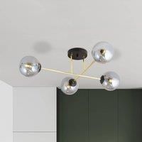 EMIBIG LIGHTING Magnum ceiling light, 4-bulb, graphite/gold/black, glass, E14