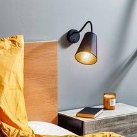 Euluna Wire wall light, black/gold