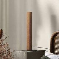 TK Lighting Teo LED wooden table lamp, pine, 42 cm, touch dimmer