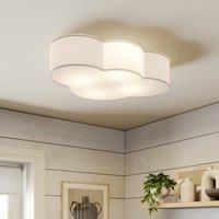 Cloud ceiling light, fabric, length 62 cm, white