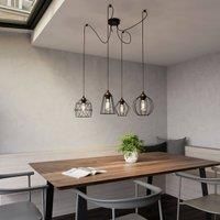 TK Lighting Galaxy hanging light with four cage lampshades