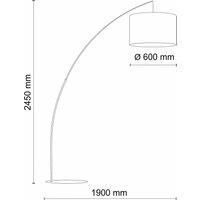 Zumaline Mangri Arc Floor Lamp, Black, White, 1x E27