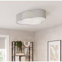 Euluna Cloud ceiling light, fabric, length 62 cm, grey