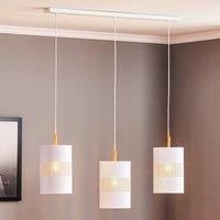 TK Lighting Bogart hanging light, three-bulb, white/gold