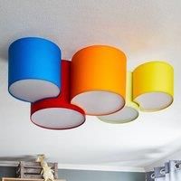 Euluna Mona ceiling light 5-bulb, multicoloured